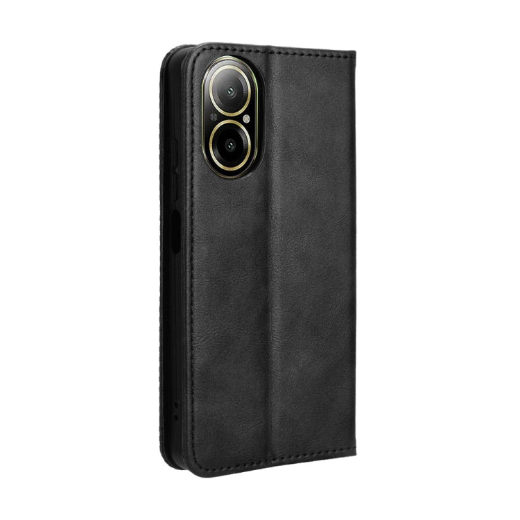 For Realme 12 Lite 4G Magnetic Buckle Retro Texture Leather Phone Case