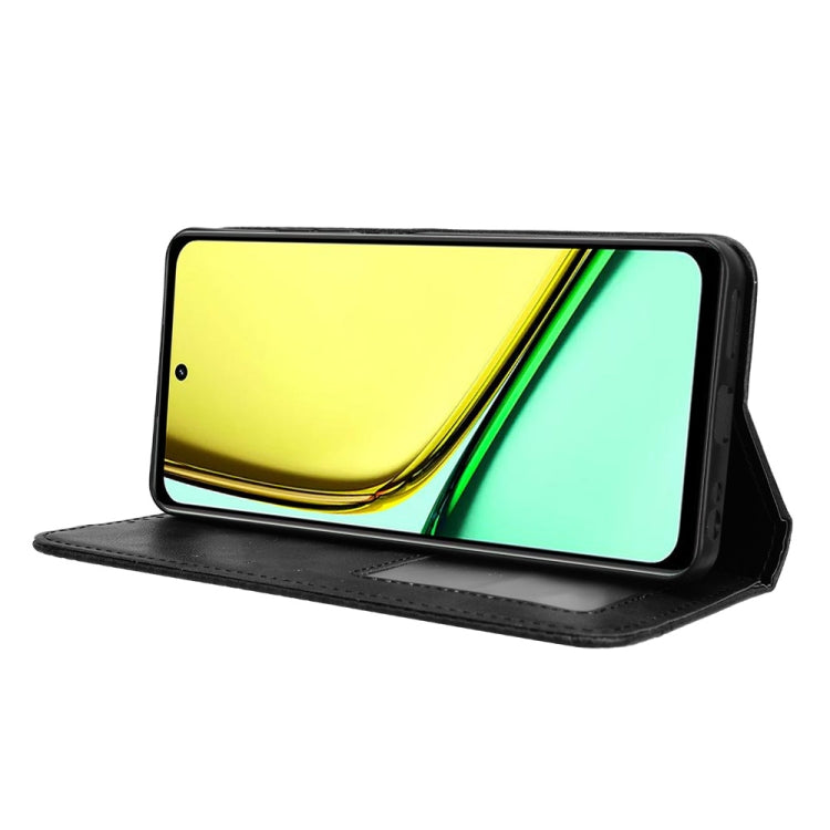 For Realme 12 Lite 4G Magnetic Buckle Retro Texture Leather Phone Case