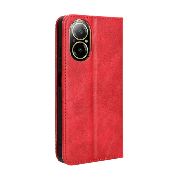 For Realme 12 Lite 4G Magnetic Buckle Retro Texture Leather Phone Case