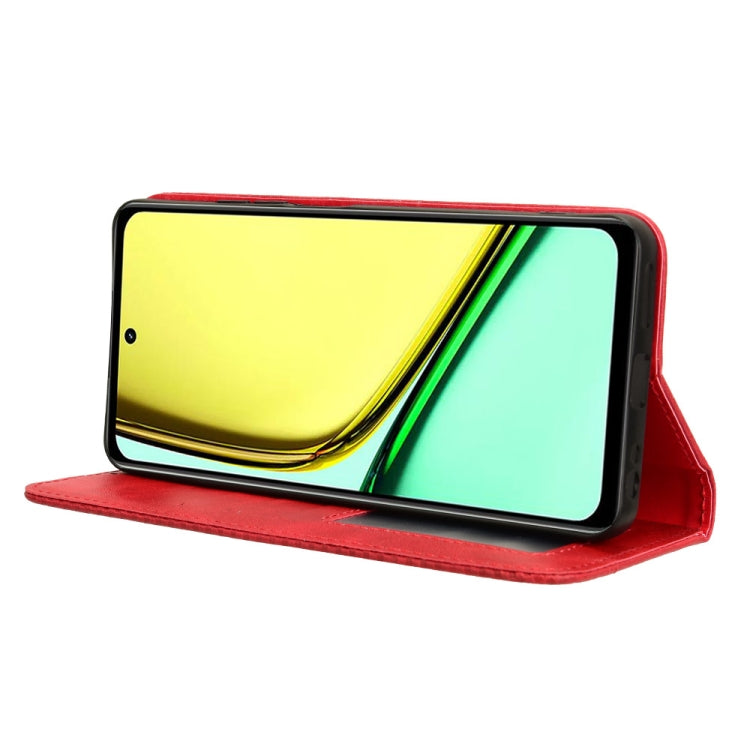 For Realme 12 Lite 4G Magnetic Buckle Retro Texture Leather Phone Case