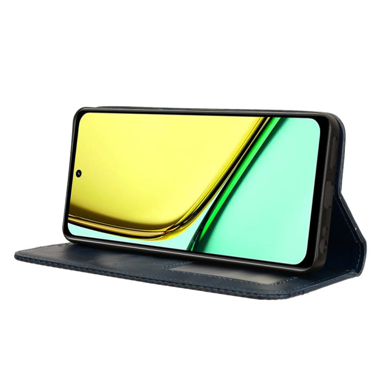 For Realme 12 Lite 4G Magnetic Buckle Retro Texture Leather Phone Case