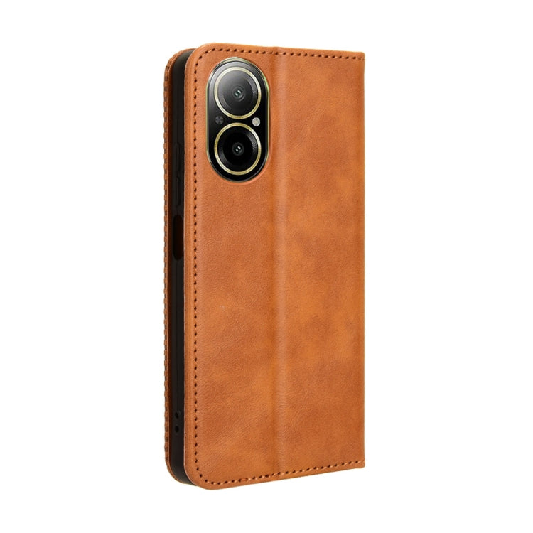 For Realme 12 Lite 4G Magnetic Buckle Retro Texture Leather Phone Case