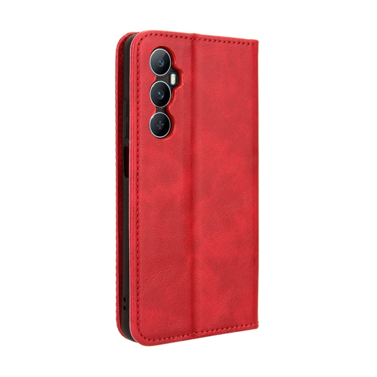 For Realme C65 4G Magnetic Buckle Retro Texture Leather Phone Case