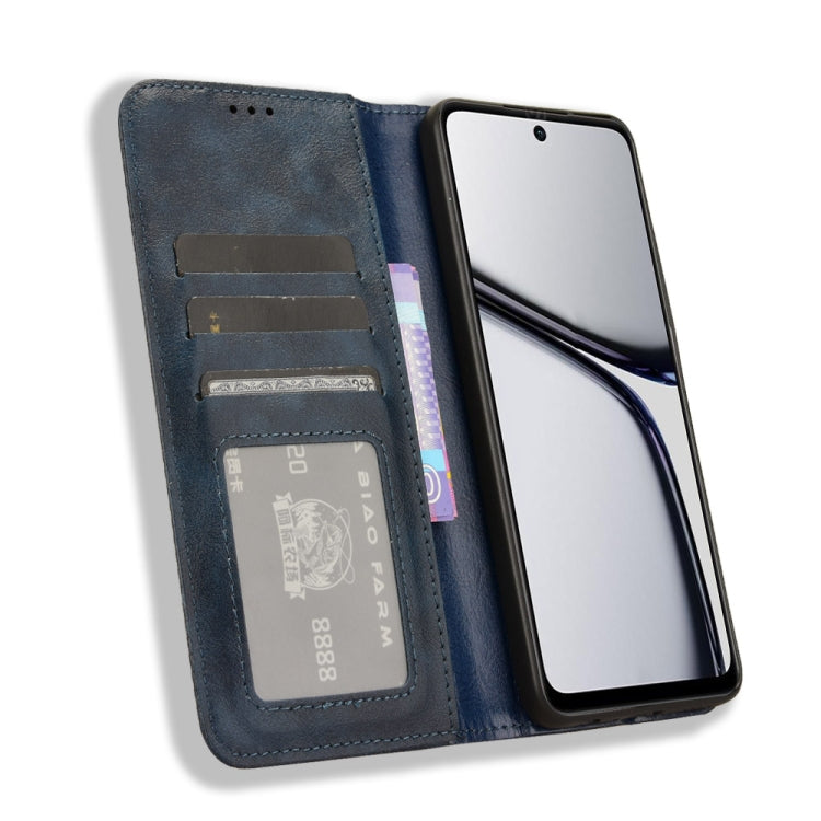 For Realme C65 4G Magnetic Buckle Retro Texture Leather Phone Case