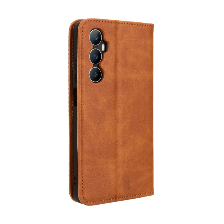 For Realme C65 4G Magnetic Buckle Retro Texture Leather Phone Case