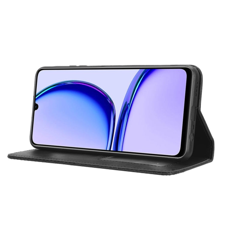 For Realme Note 50 4G Magnetic Buckle Retro Texture Leather Phone Case