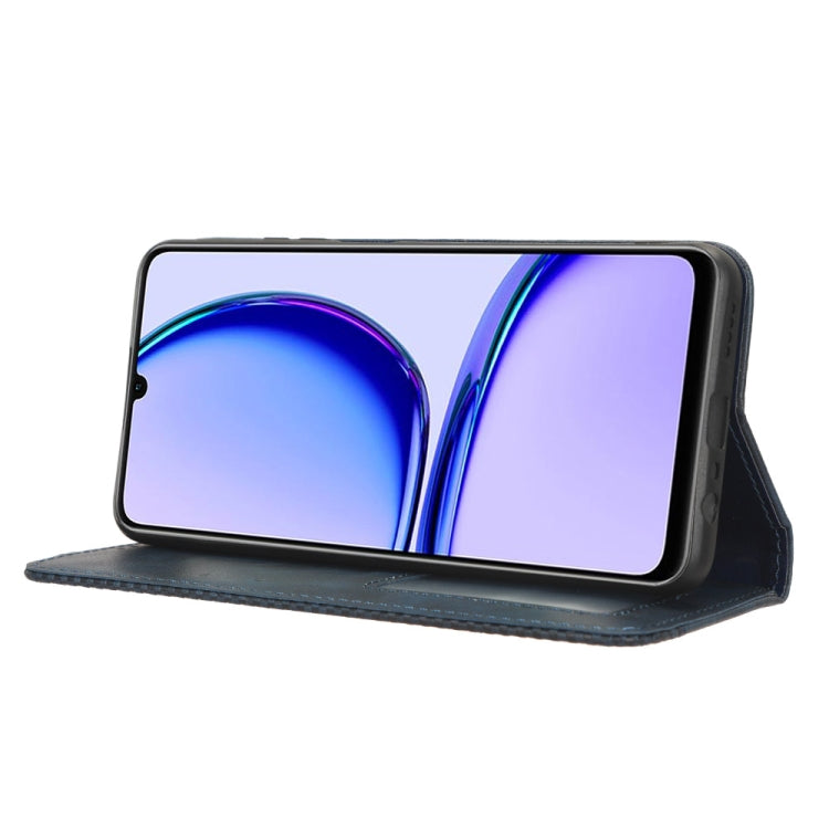 For Realme Note 50 4G Magnetic Buckle Retro Texture Leather Phone Case
