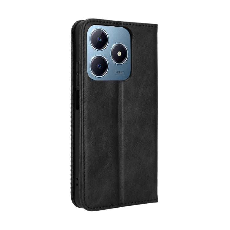 For Realme C63 4G / C61 4G / Narzo N63 4G Magnetic Buckle Retro Texture Leather Phone Case