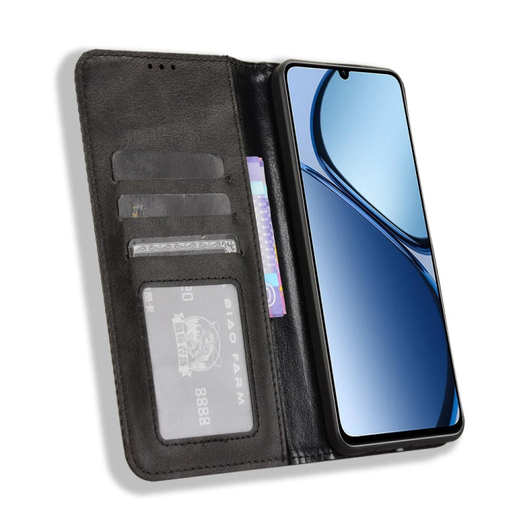 For Realme C63 4G / C61 4G / Narzo N63 4G Magnetic Buckle Retro Texture Leather Phone Case