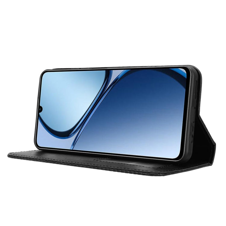 For Realme C63 4G / C61 4G / Narzo N63 4G Magnetic Buckle Retro Texture Leather Phone Case
