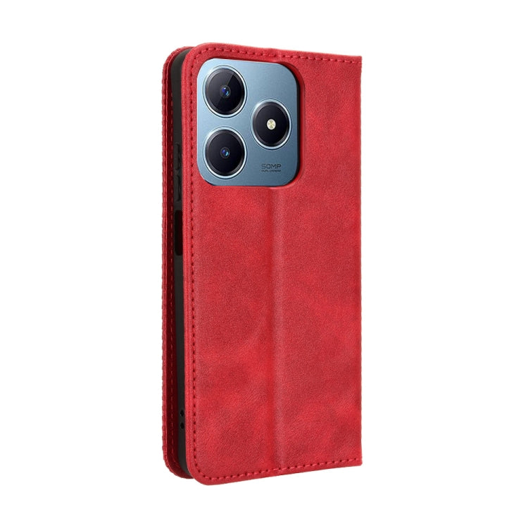 For Realme C63 4G / C61 4G / Narzo N63 4G Magnetic Buckle Retro Texture Leather Phone Case