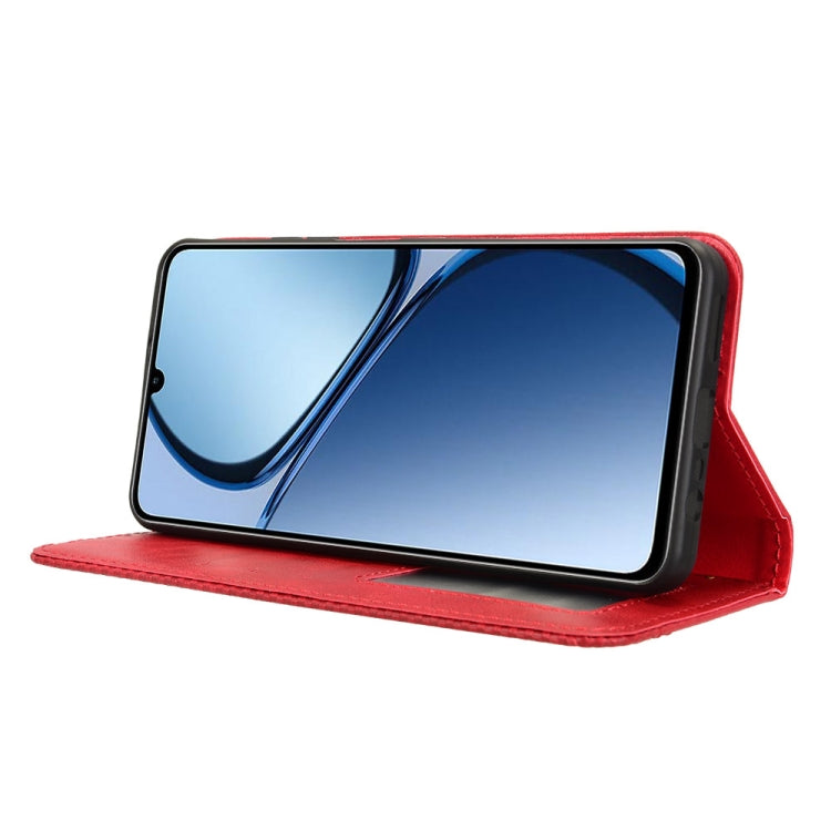 For Realme C63 4G / C61 4G / Narzo N63 4G Magnetic Buckle Retro Texture Leather Phone Case