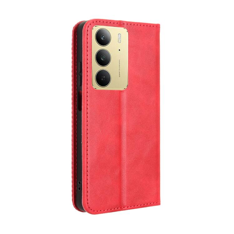 For Realme C75 4G Magnetic Buckle Retro Texture Leather Phone Case