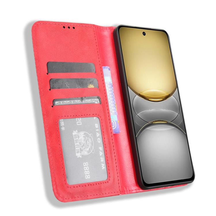 For Realme C75 4G Magnetic Buckle Retro Texture Leather Phone Case