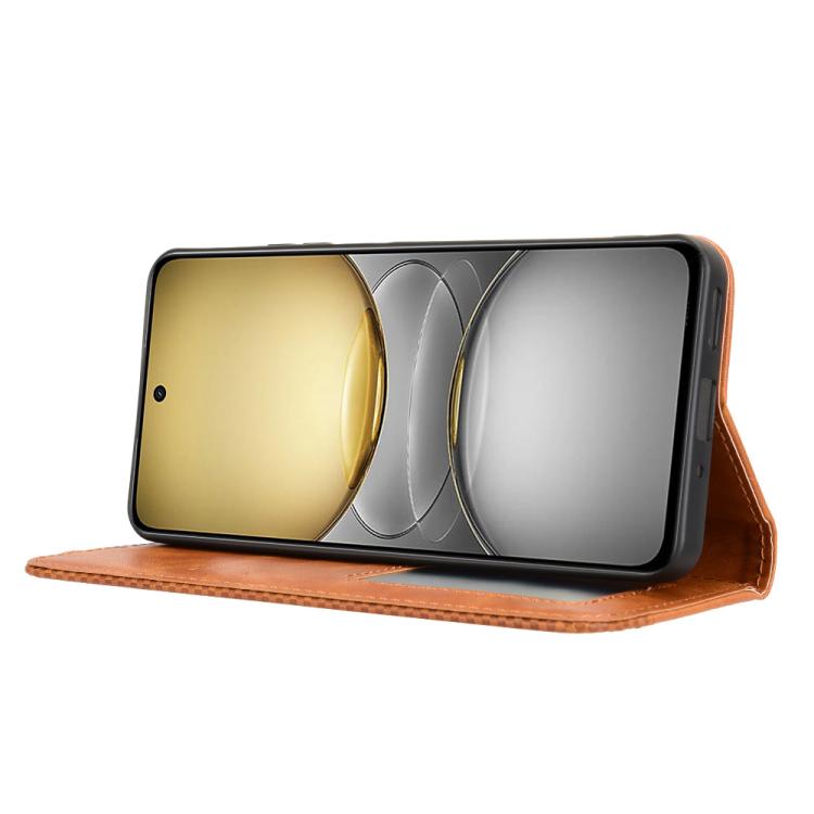 For Realme C75 4G Magnetic Buckle Retro Texture Leather Phone Case