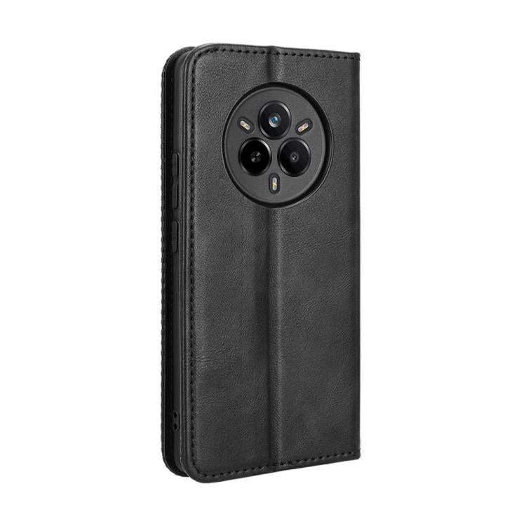 For Realme 14 Pro 5G Magnetic Buckle Retro Texture Leather Phone Case