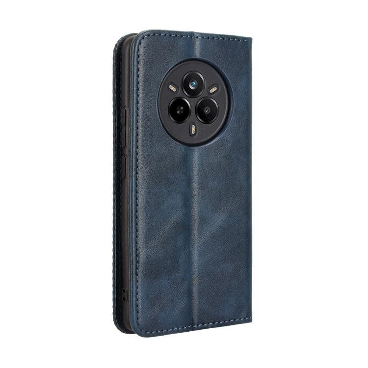 For Realme 14 Pro 5G Magnetic Buckle Retro Texture Leather Phone Case
