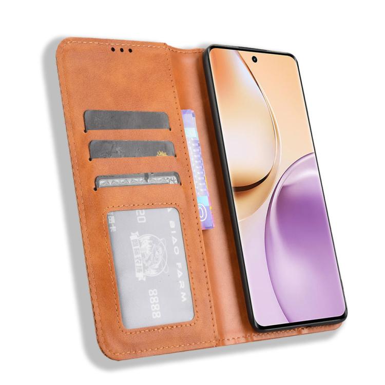 For Realme 14 Pro 5G Magnetic Buckle Retro Texture Leather Phone Case