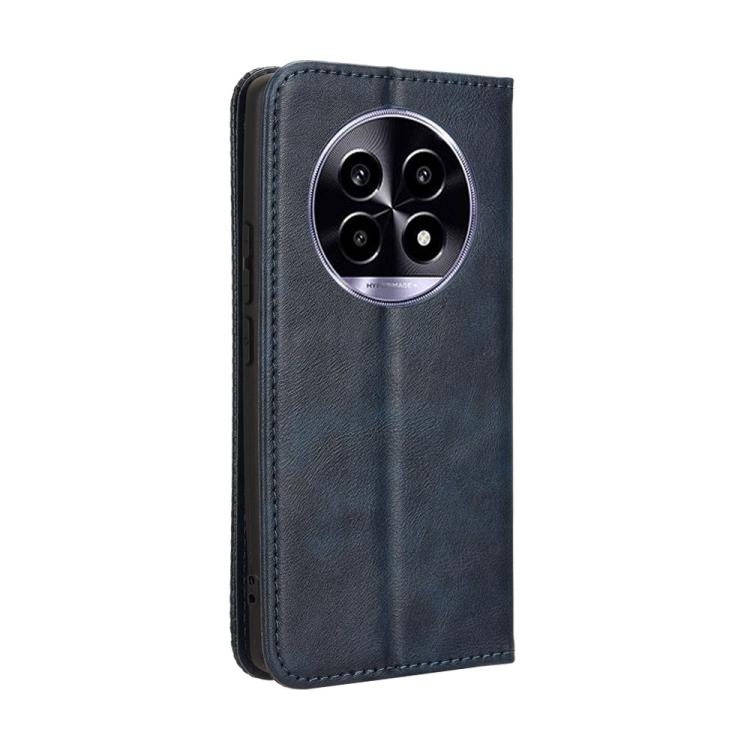 For Realme 14 Pro Lite 5G Magnetic Buckle Retro Texture Leather Phone Case