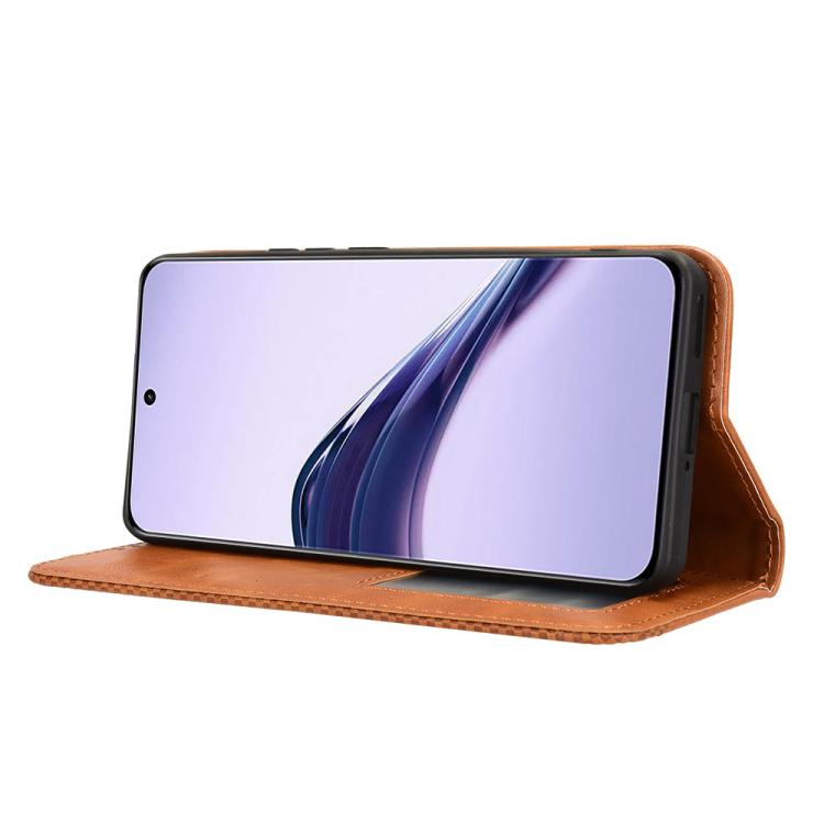 For Realme 14 Pro Lite 5G Magnetic Buckle Retro Texture Leather Phone Case
