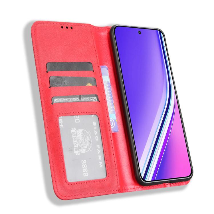 For Realme P3 Pro 5G Magnetic Buckle Retro Texture Leather Phone Case