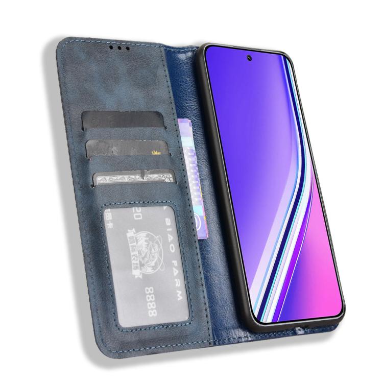 For Realme P3 Pro 5G Magnetic Buckle Retro Texture Leather Phone Case