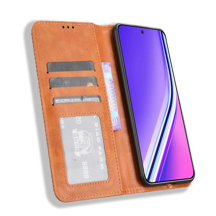 For Realme P3 Pro 5G Magnetic Buckle Retro Texture Leather Phone Case