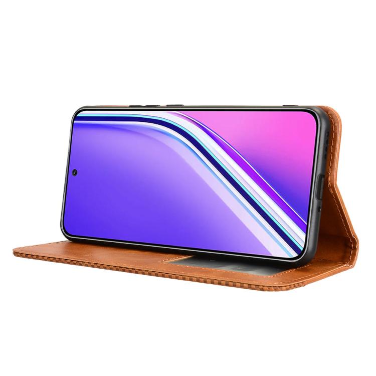 For Realme P3 Pro 5G Magnetic Buckle Retro Texture Leather Phone Case