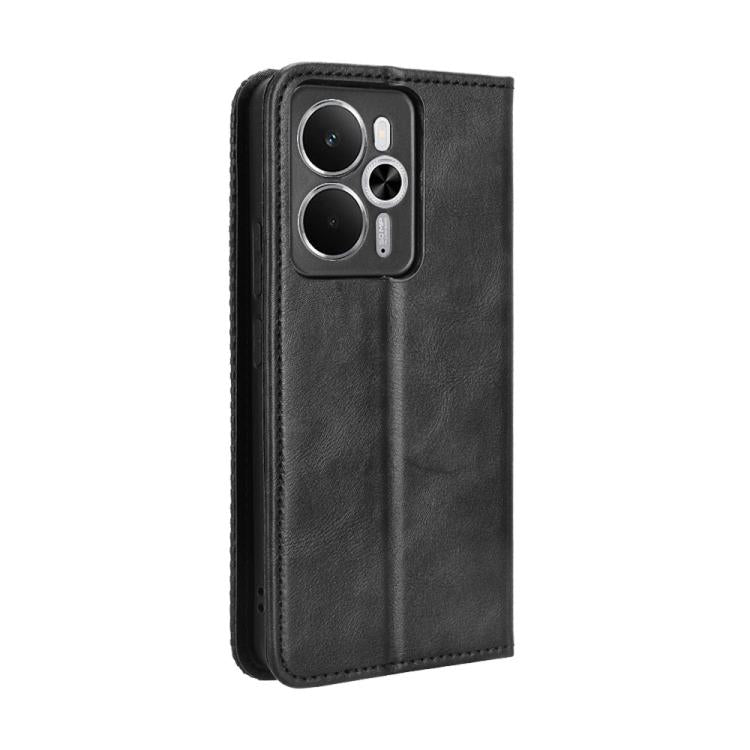 For Realme 14 5G Magnetic Buckle Retro Texture Leather Phone Case
