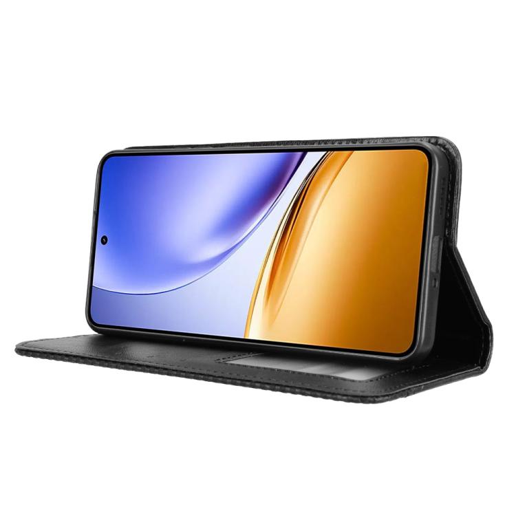 For Realme 14 5G Magnetic Buckle Retro Texture Leather Phone Case
