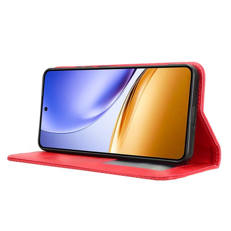 For Realme 14 5G Magnetic Buckle Retro Texture Leather Phone Case