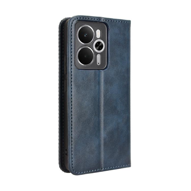For Realme 14 5G Magnetic Buckle Retro Texture Leather Phone Case