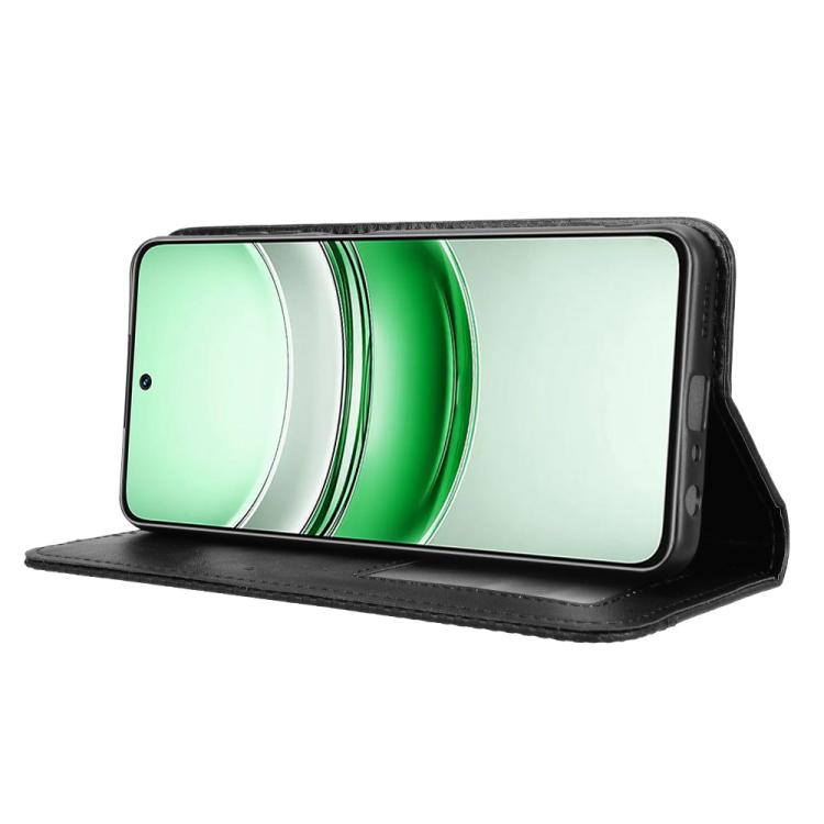 For Realme 14x 5G Malaysia / V70 Magnetic Buckle Retro Texture Leather Phone Case