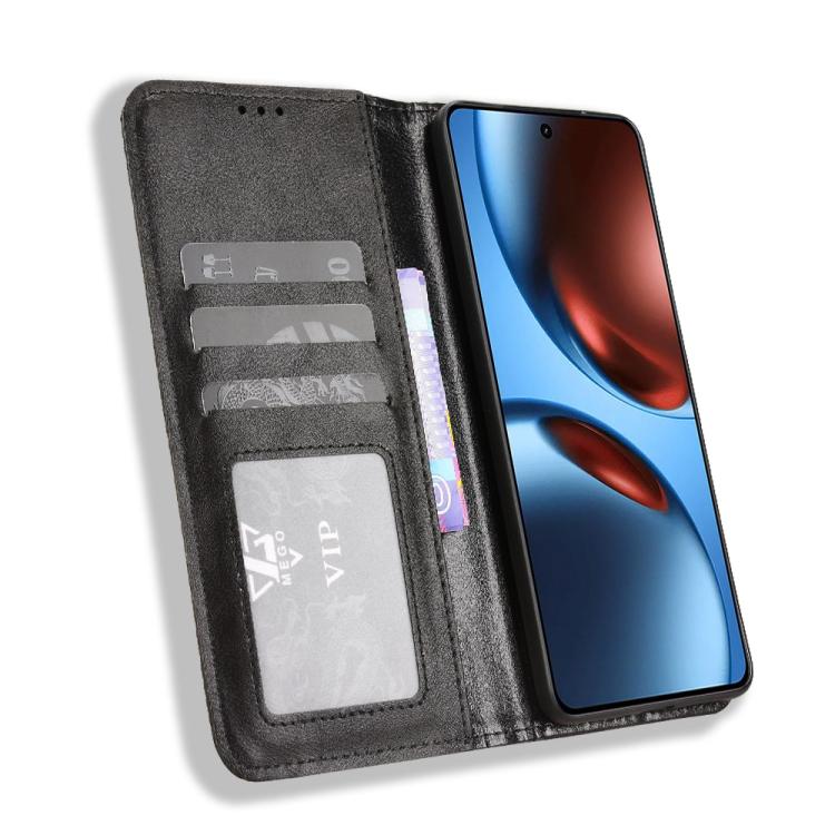 For Realme GT 7 5G Magnetic Buckle Retro Texture Leather Phone Case