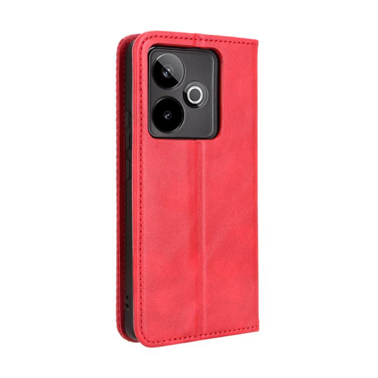 For Realme GT 7 5G Magnetic Buckle Retro Texture Leather Phone Case