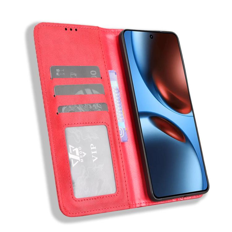 For Realme GT 7 5G Magnetic Buckle Retro Texture Leather Phone Case