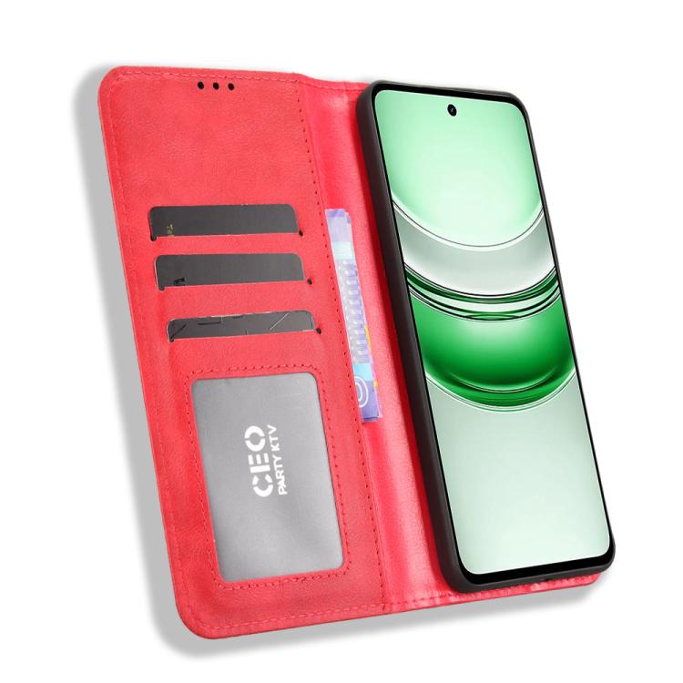 For Realme C71 4G Magnetic Buckle Retro Texture Leather Phone Case