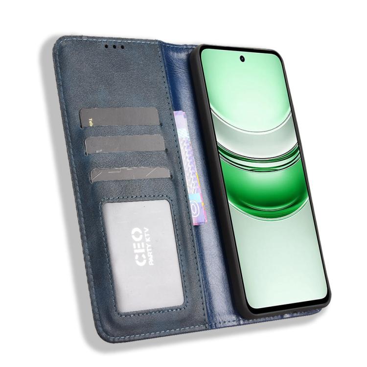 For Realme C71 4G Magnetic Buckle Retro Texture Leather Phone Case