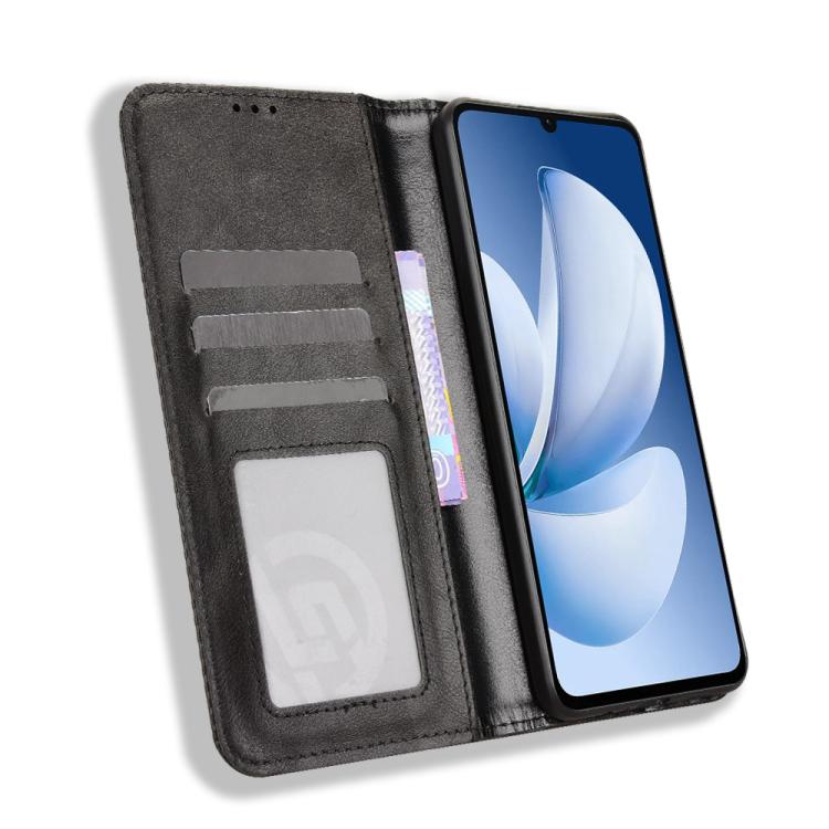For Realme C71 4G India / Note 70T 4G Magnetic Buckle Retro Texture Leather Phone Case
