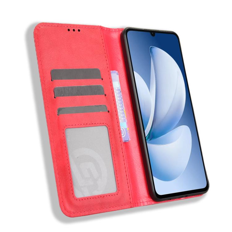 For Realme C71 4G India / Note 70T 4G Magnetic Buckle Retro Texture Leather Phone Case