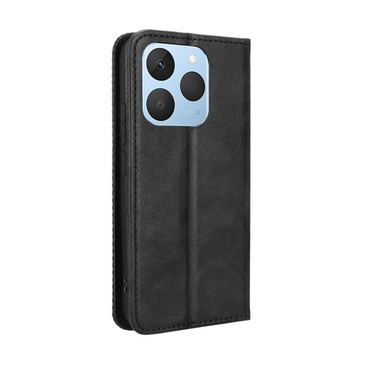 For Realme 15T 5G Magnetic Buckle Retro Texture Leather Phone Case
