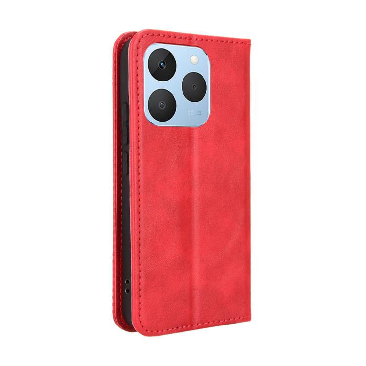 For Realme 15T 5G Magnetic Buckle Retro Texture Leather Phone Case