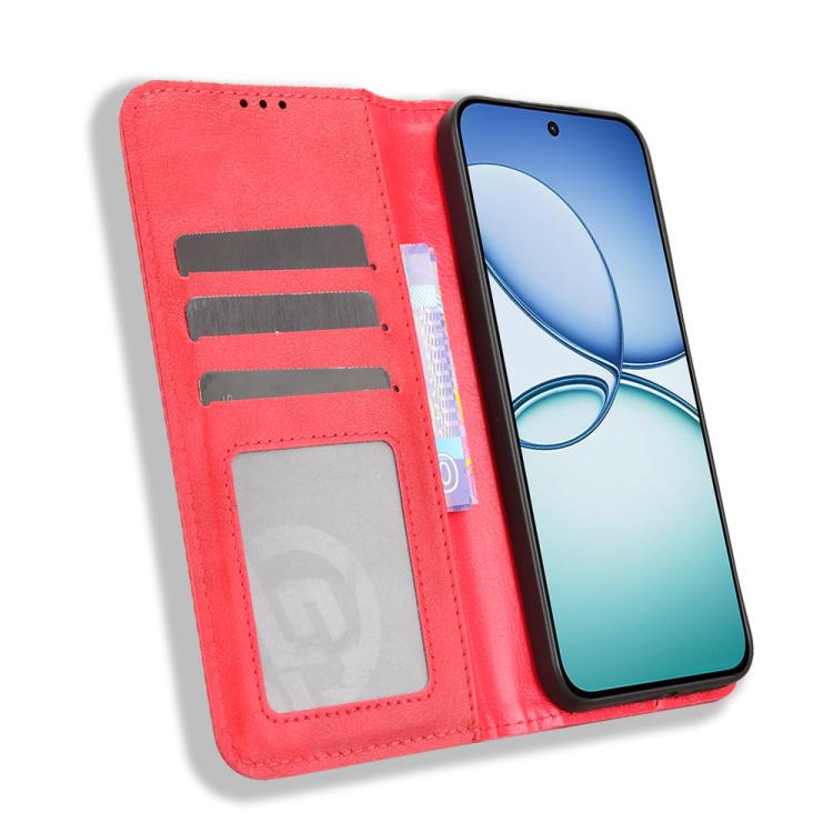 For Realme 15T 5G Magnetic Buckle Retro Texture Leather Phone Case