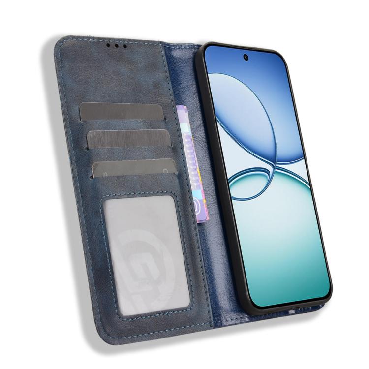 For Realme 15T 5G Magnetic Buckle Retro Texture Leather Phone Case