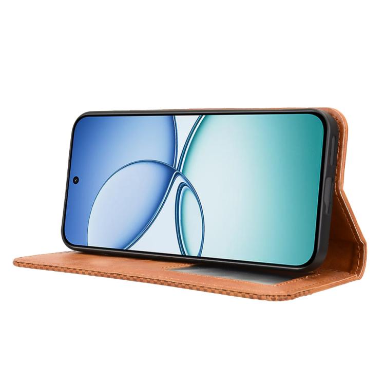 For Realme 15T 5G Magnetic Buckle Retro Texture Leather Phone Case