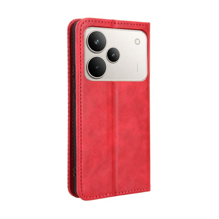 For Realme P4 5G Magnetic Buckle Retro Texture Leather Phone Case