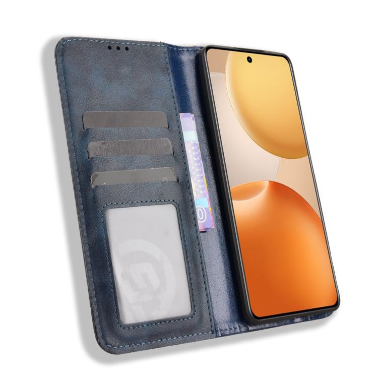 For Realme P4 5G Magnetic Buckle Retro Texture Leather Phone Case