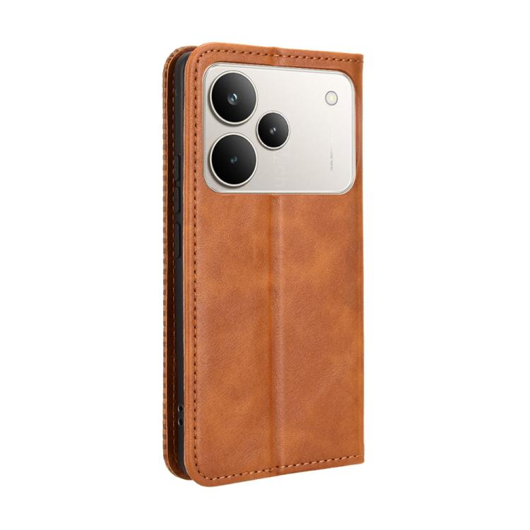 For Realme P4 Pro 5G Magnetic Buckle Retro Texture Leather Phone Case