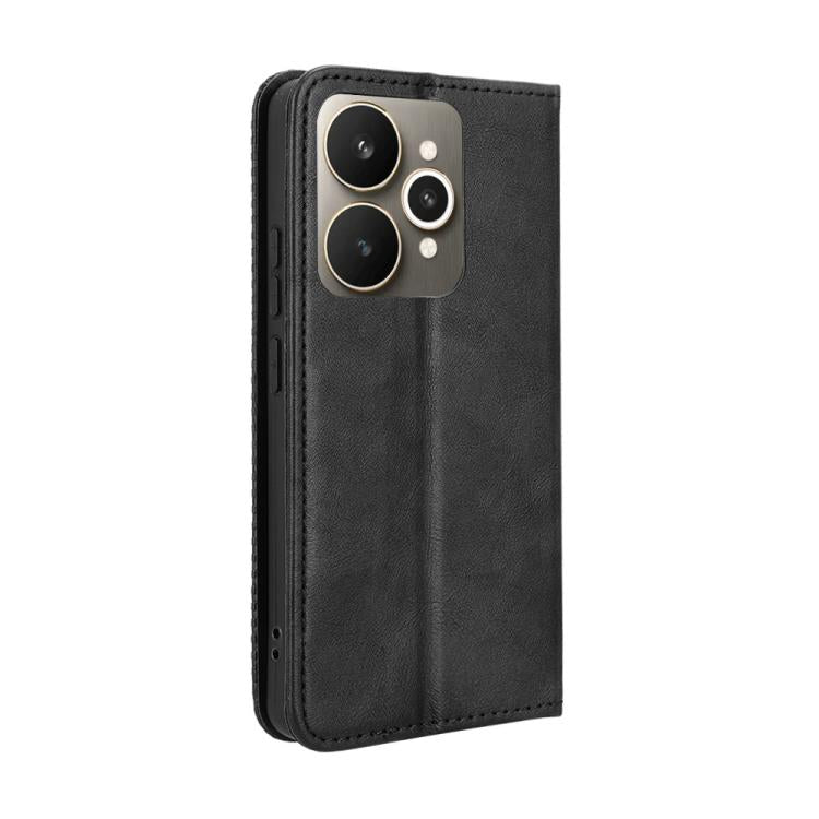 For Realme 15 SEA Magnetic Buckle Retro Texture Leather Phone Case