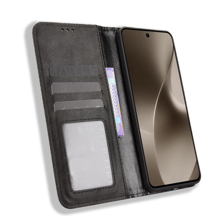 For Realme 15 SEA Magnetic Buckle Retro Texture Leather Phone Case